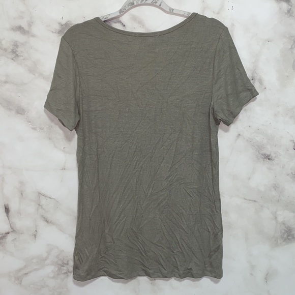 NWOT Three Dots Ribbed Crew Neck Tee - Olive Green - Picture 9 of 11